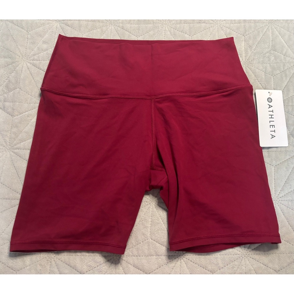Athleta Transcend Bike Short Womens 2X Red NWT High Rise 7 Inch Inseam Vitawick